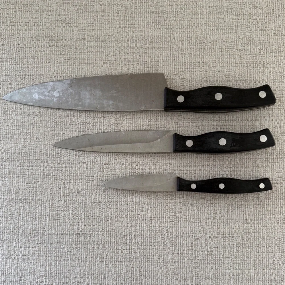 Chicago Cutlery Essentials Three Piece Set‎ Kitchen Knives Black Handles
